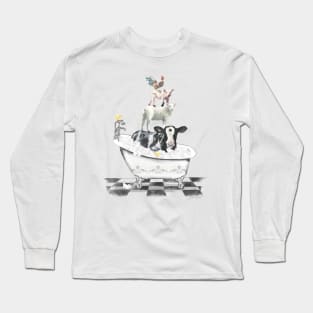 Farm Animals Bath E Long Sleeve T-Shirt